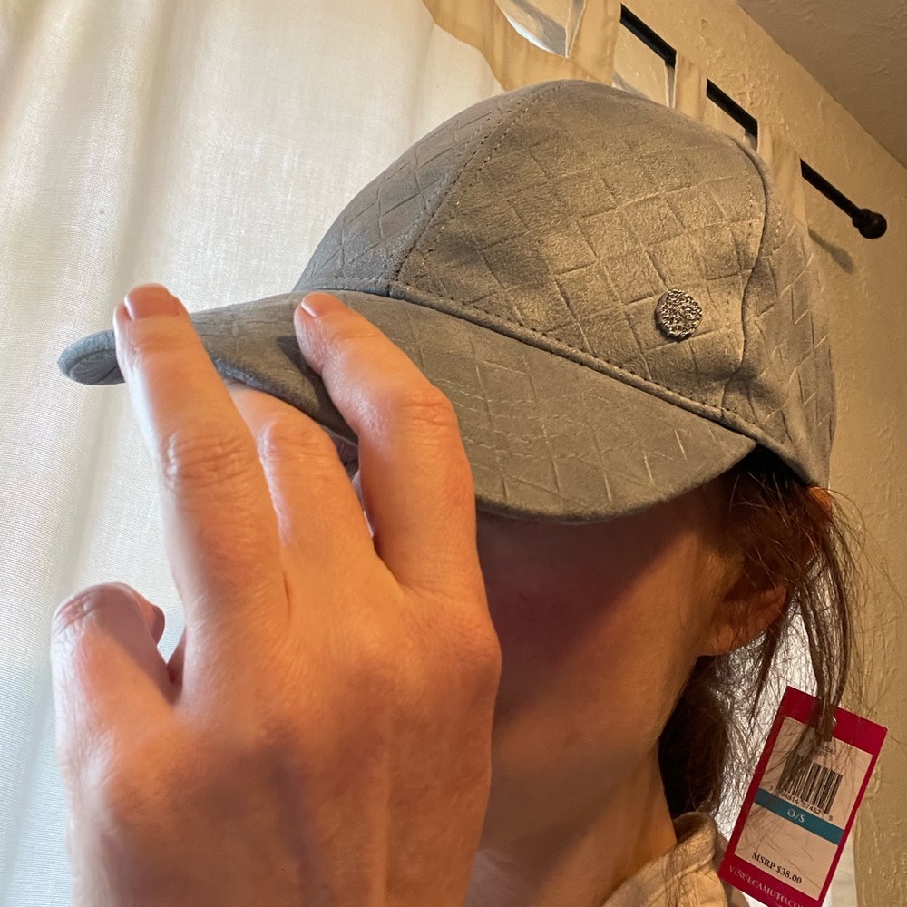 Vince Camuto hat. Light bluish grey. Polyester